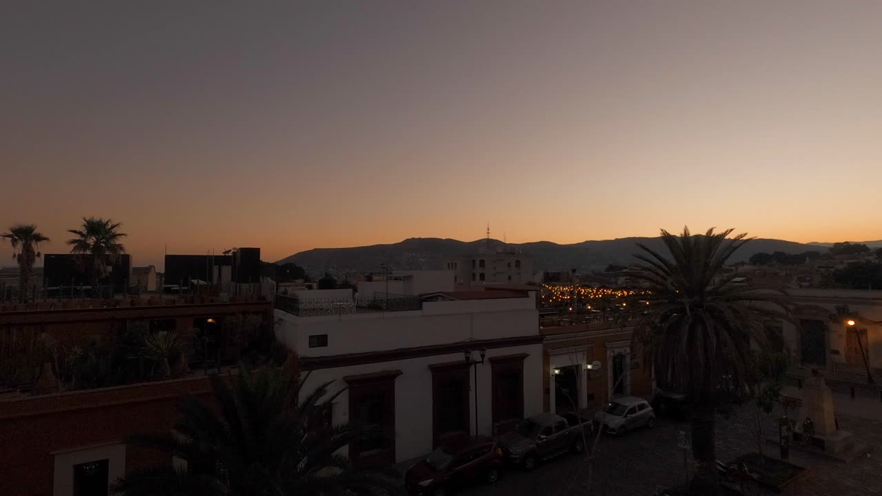 Timelapse of downtown Oaxaca with a view to the mountains