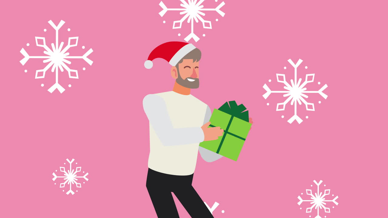 크리스마스 선물을 받은 남자