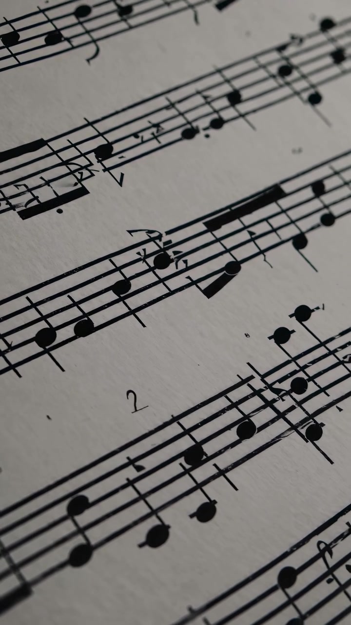 Close-up of Printed Musical Sheet Music Notes