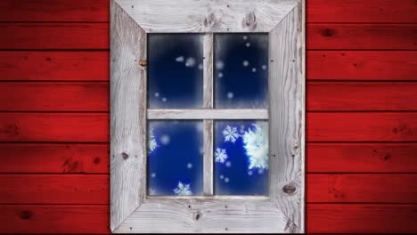winter scenery seen through window