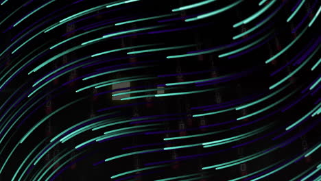 animación de puntos de luz brillantes que se mueven sobre un fondo negro
