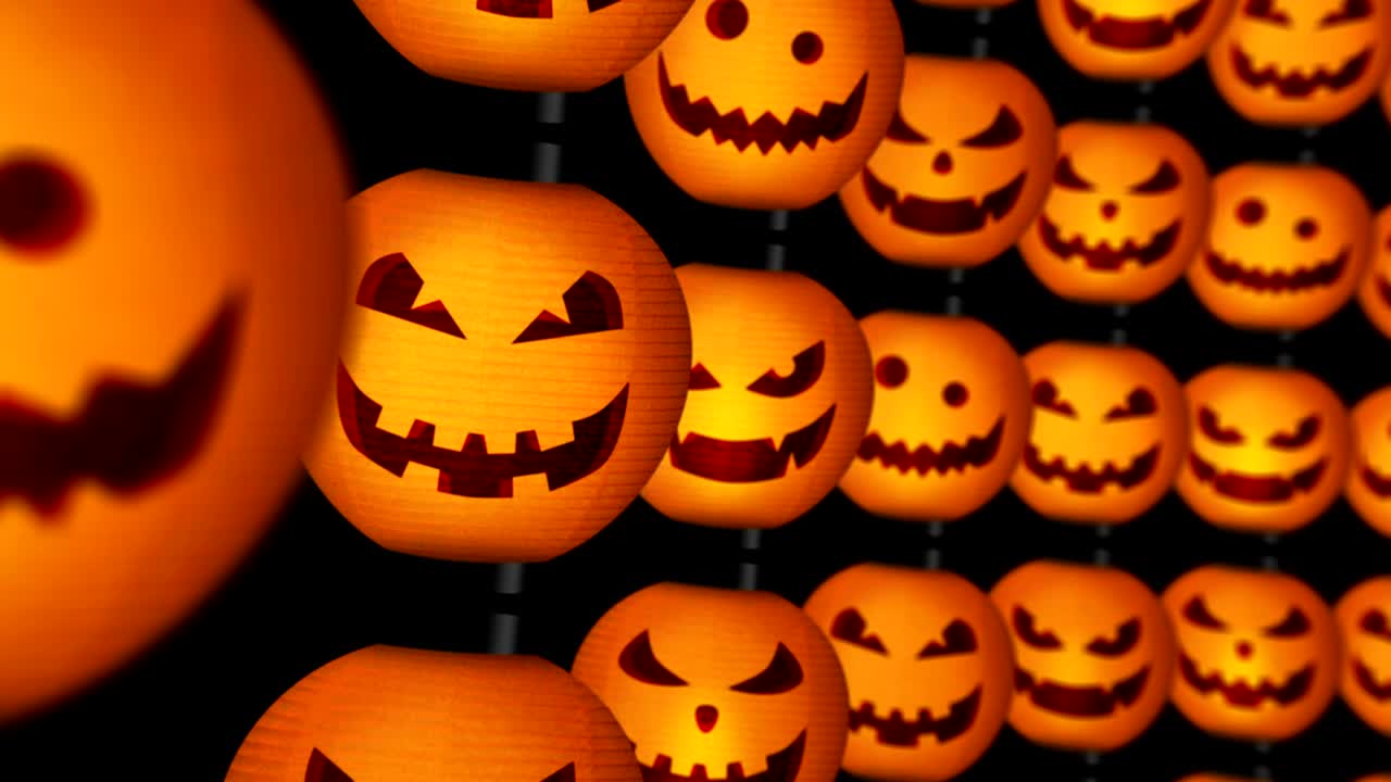 linternas de calabaza de halloween, en bucle
