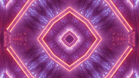 Pink,-Blue-Light-Kaleidoscope-Moving-Circular-Shape-Patterns,-3D-Motion-Graphic