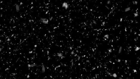 abstract fast falling snowflakes particles snow dust green black screen loop animation