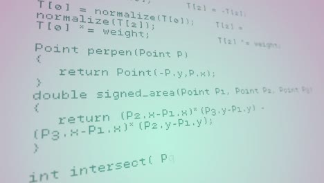 Animation of data processing against purple gradient background