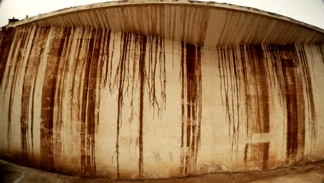 unusual pattern from traces of water currents on ancient canal wall sanliurfa