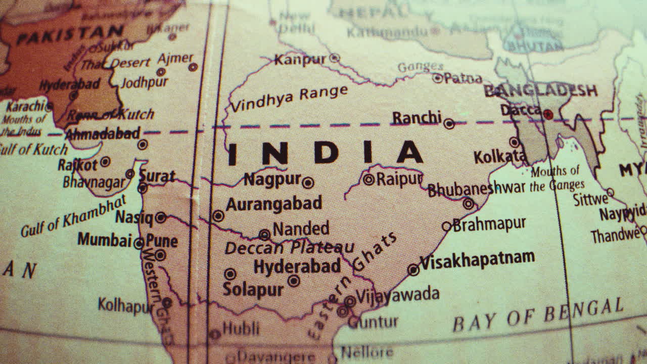 Map of India and Surrounding Countries