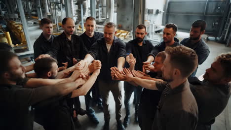 industrial workers in a circle