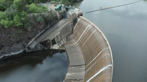 aerial saint croix falls dam, hydroelectric power plant generator in wisconsin