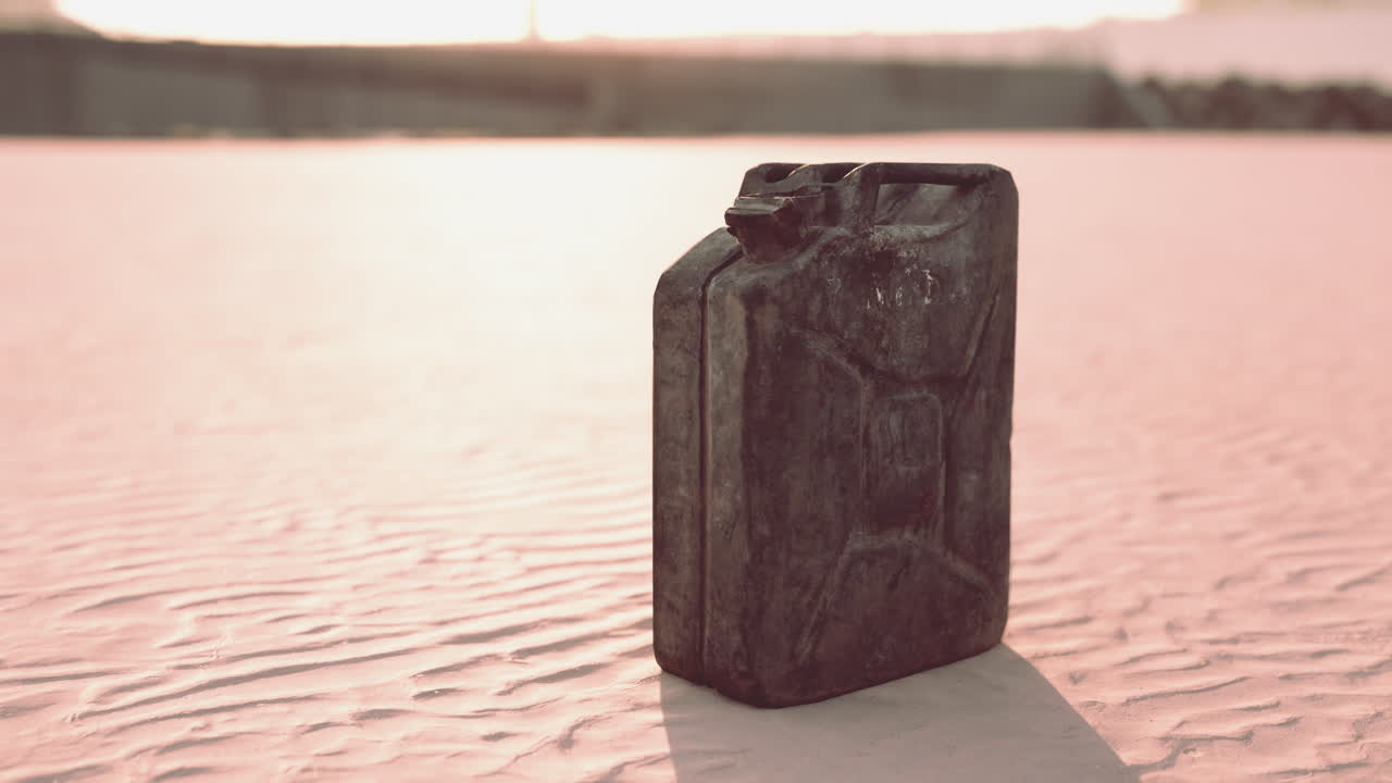 해변 에 있는  ⁇ 은 연료 캔