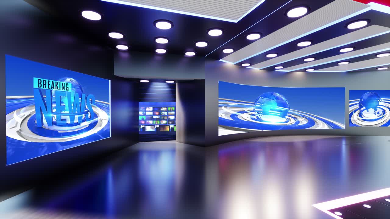 3d 가상 뉴스 스튜디오 배경 루프