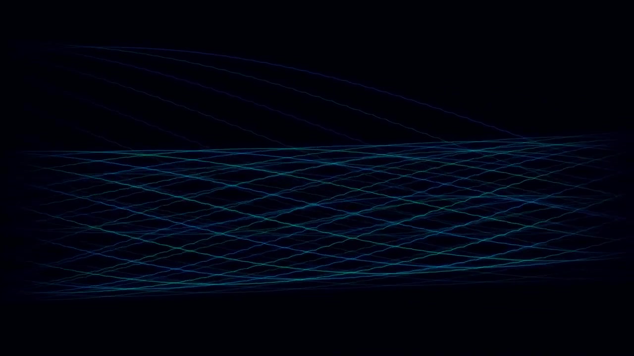 Abstract Blue Light Lines Moving in a Grid Pattern
