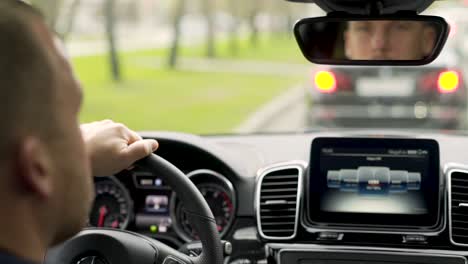 driver inside a modern car