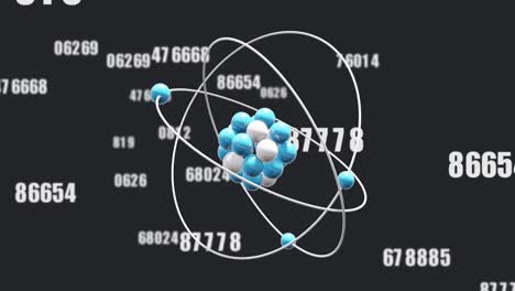 Animation-Von-Mikro-Atommodellen-Und-Zahlen-Auf-Schwarzem-Hintergrund