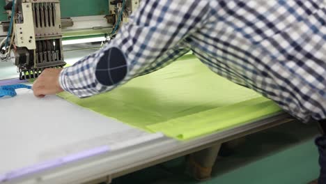 Nähmaschine-Textilfabrik-Stoff