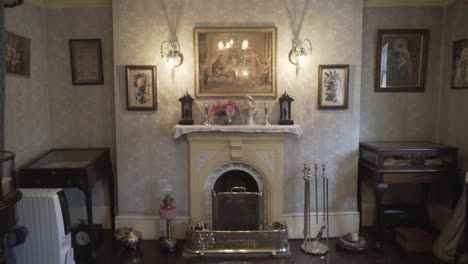 vintage victorian room with fireplace