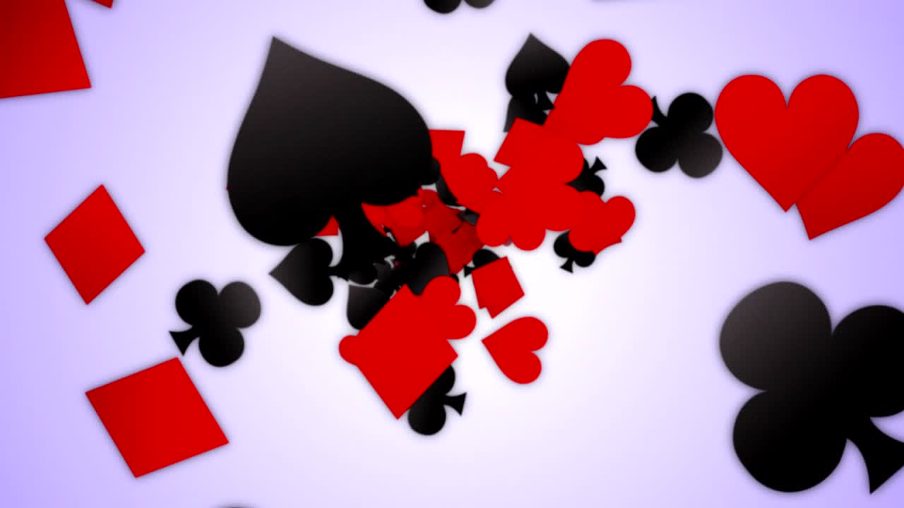 cartas de póquer signos de animación de fondo con el canal alfa