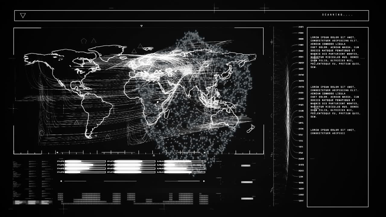 Animation of online security shield over data processing on screen