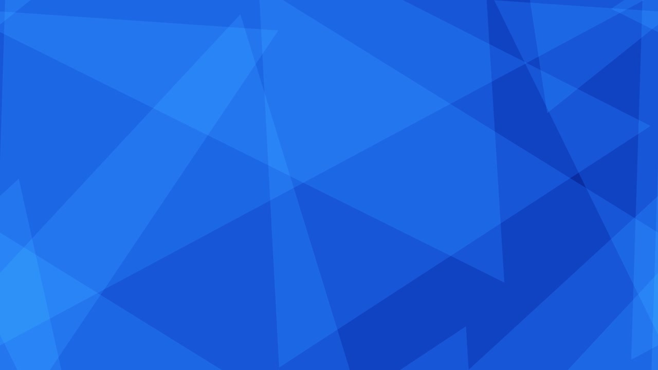 Triangoli blu dinamici che ruotano e si sovrappongono in un motivo astratto pulito, ideale per sfondi aziendali o interfacce utente digitali.