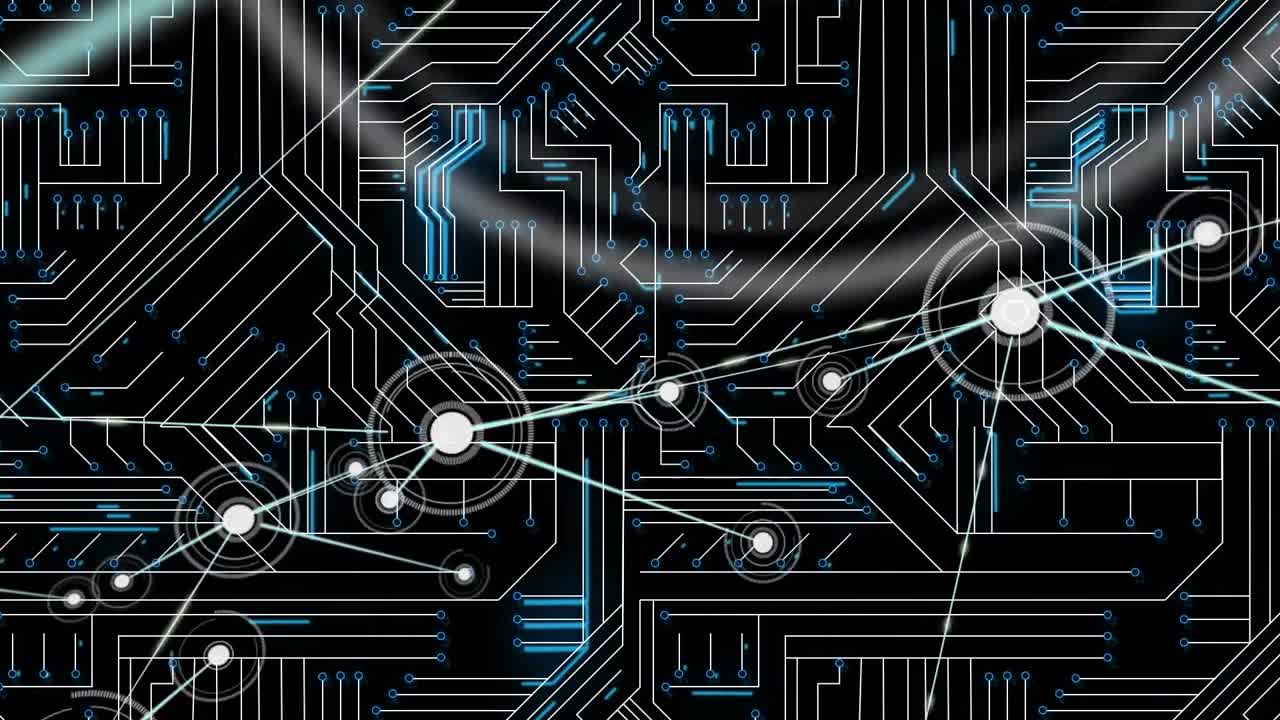 animación de la red de conexiones sobre fondo negro