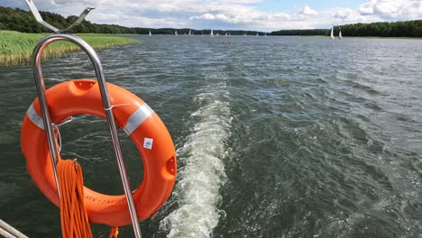 Summer-on-yacht-in-Poland,-Mazury-land