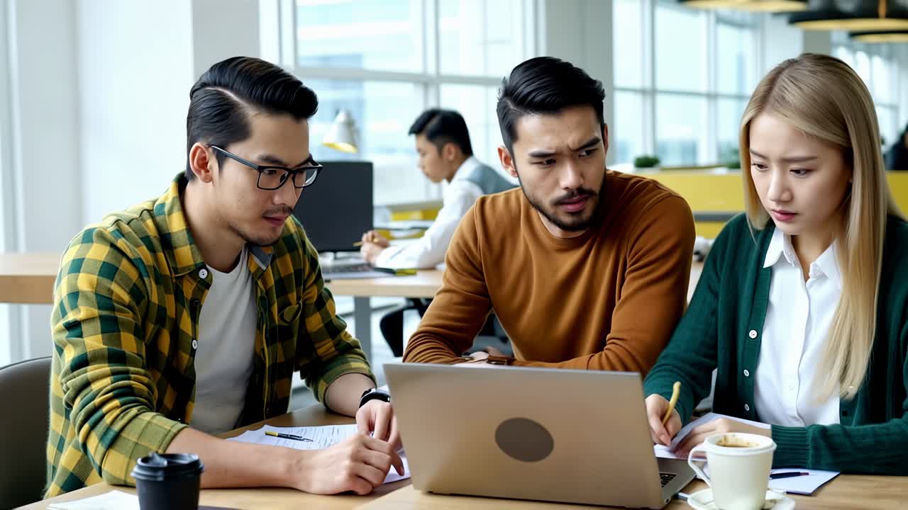 Team of professionals discussing over new business project.