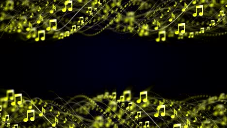 musical note animation, rendering, background, loop