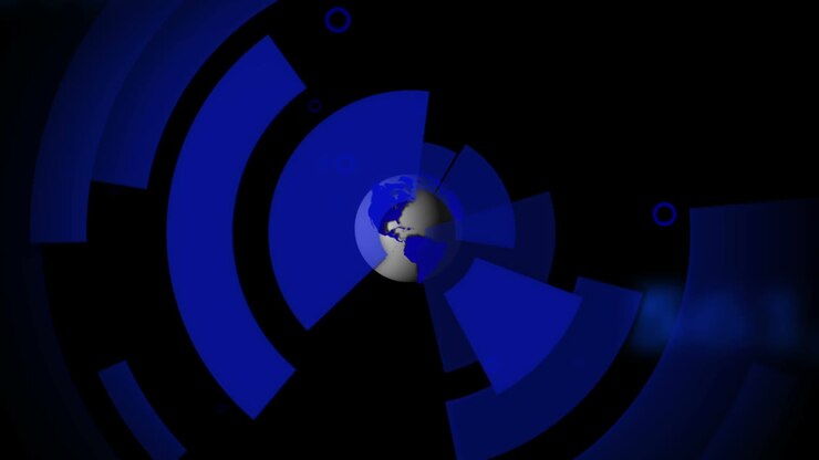 Earth spinning with blue cells emulating from it
