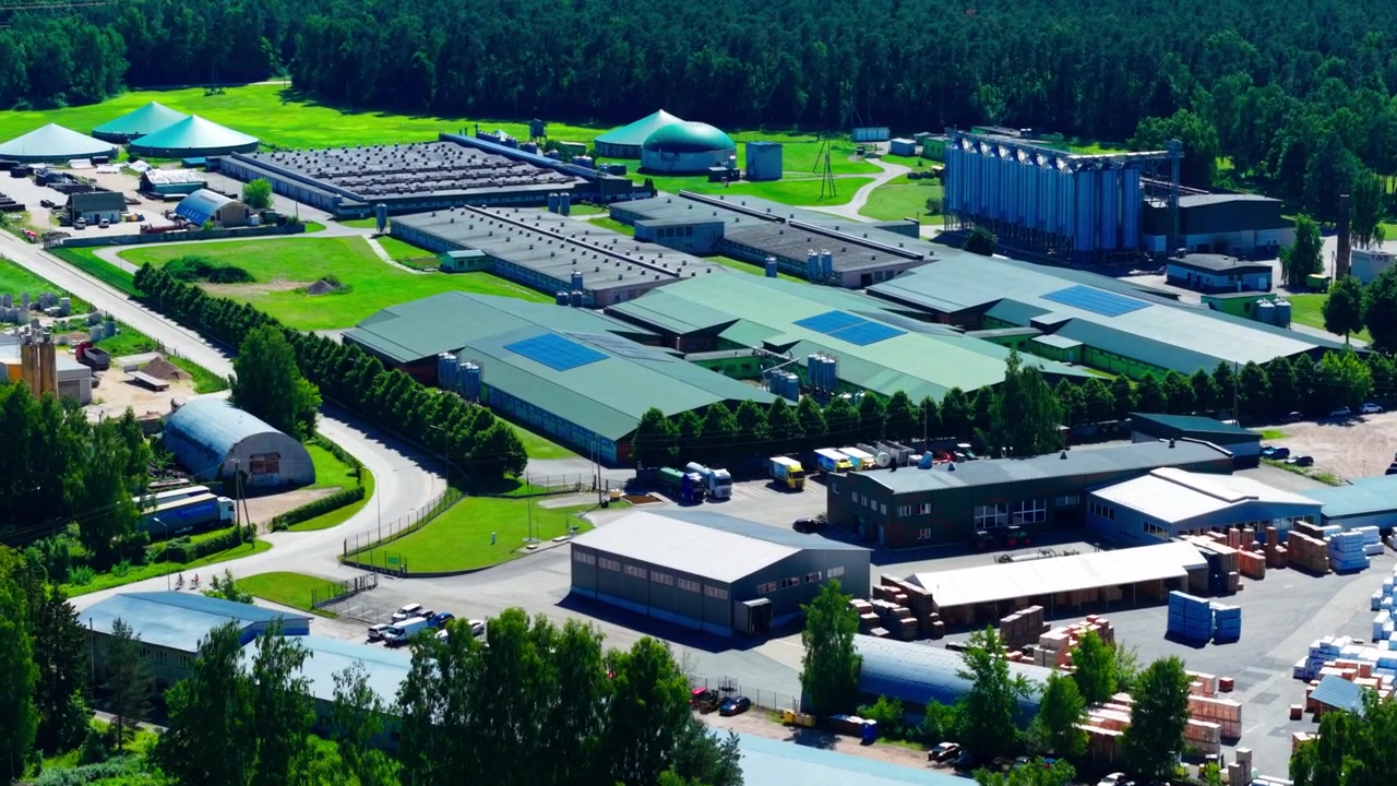 Sustainable livestock production with biogas domes silos and warehouses