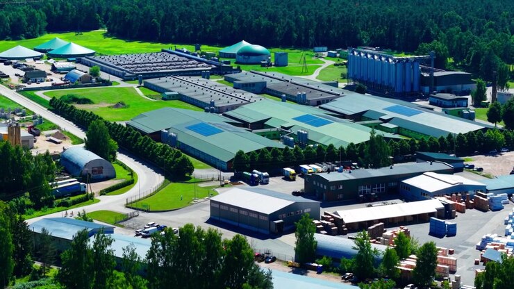 Sustainable livestock production with biogas domes silos and warehouses