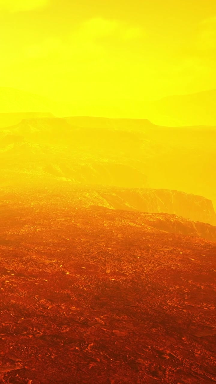 Bright landscape with orange and yellow colors at sunset near cliffs