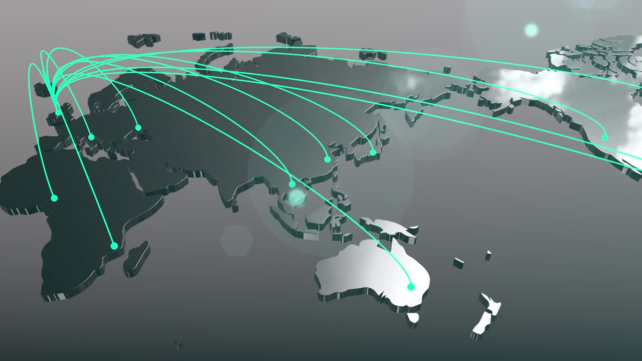 세계에 영국을 퍼뜨리는 연결 지도 애니메이션