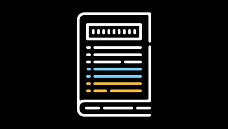 instruction handbook line icon animation with alpha