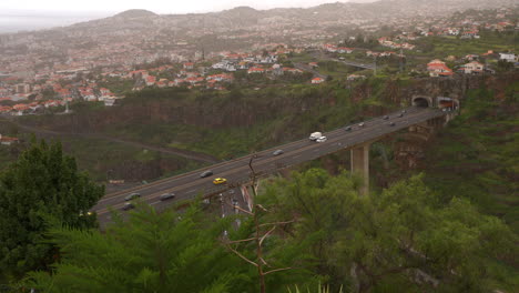 highway bridge over a city landscape in fiji