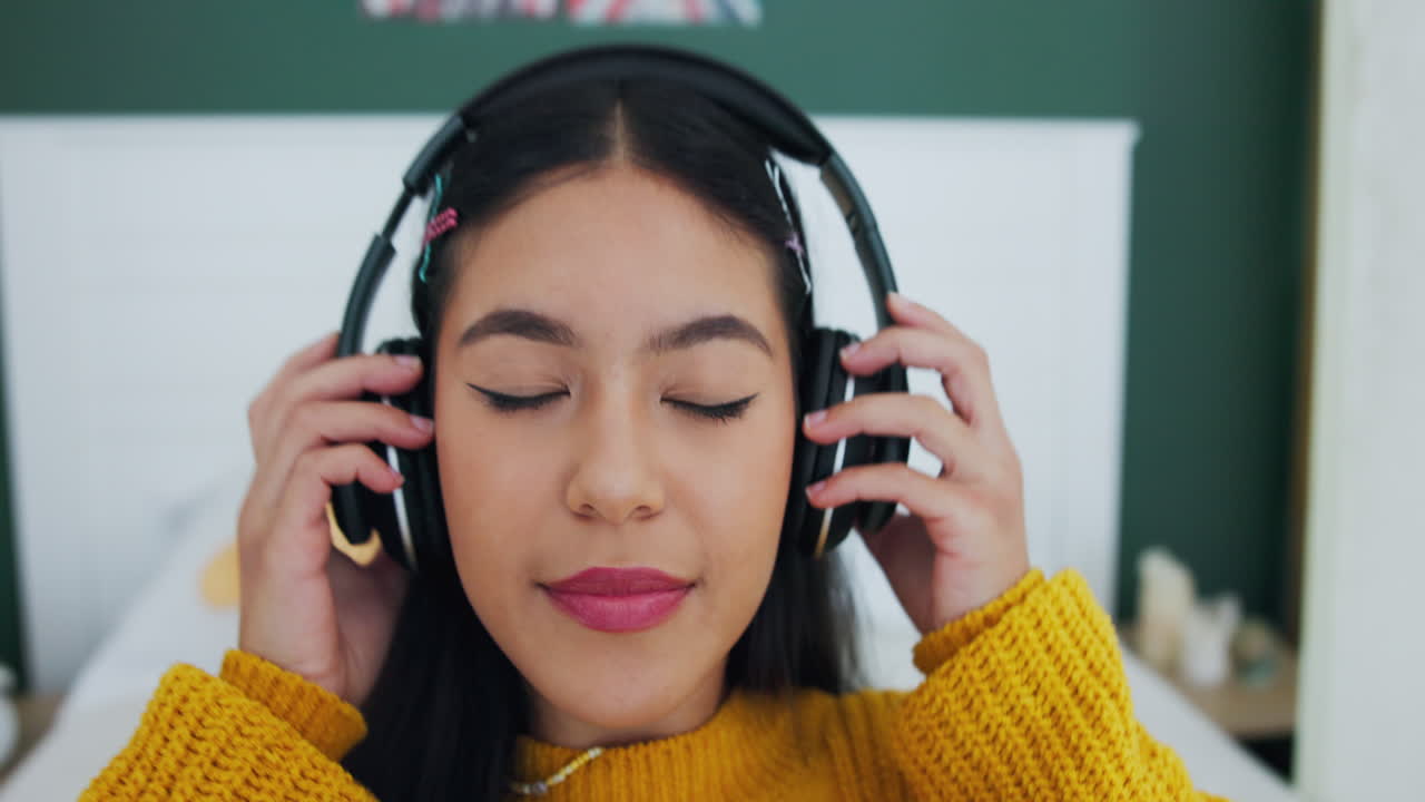 Woman with Headphones Relaxing