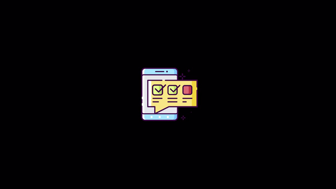 Mobile survey Icon animation Alpha