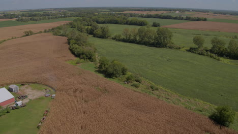 Luftüberführungsfarm-Und-Grünfläche-Im-Mittleren-Westen