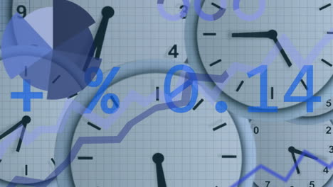 animación de estadísticas y procesamiento de datos sobre relojes