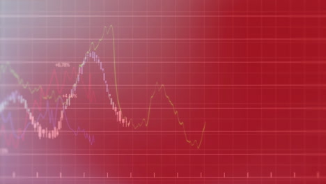 animación del procesamiento financiero contra un fondo de gradiente rojo y rosa