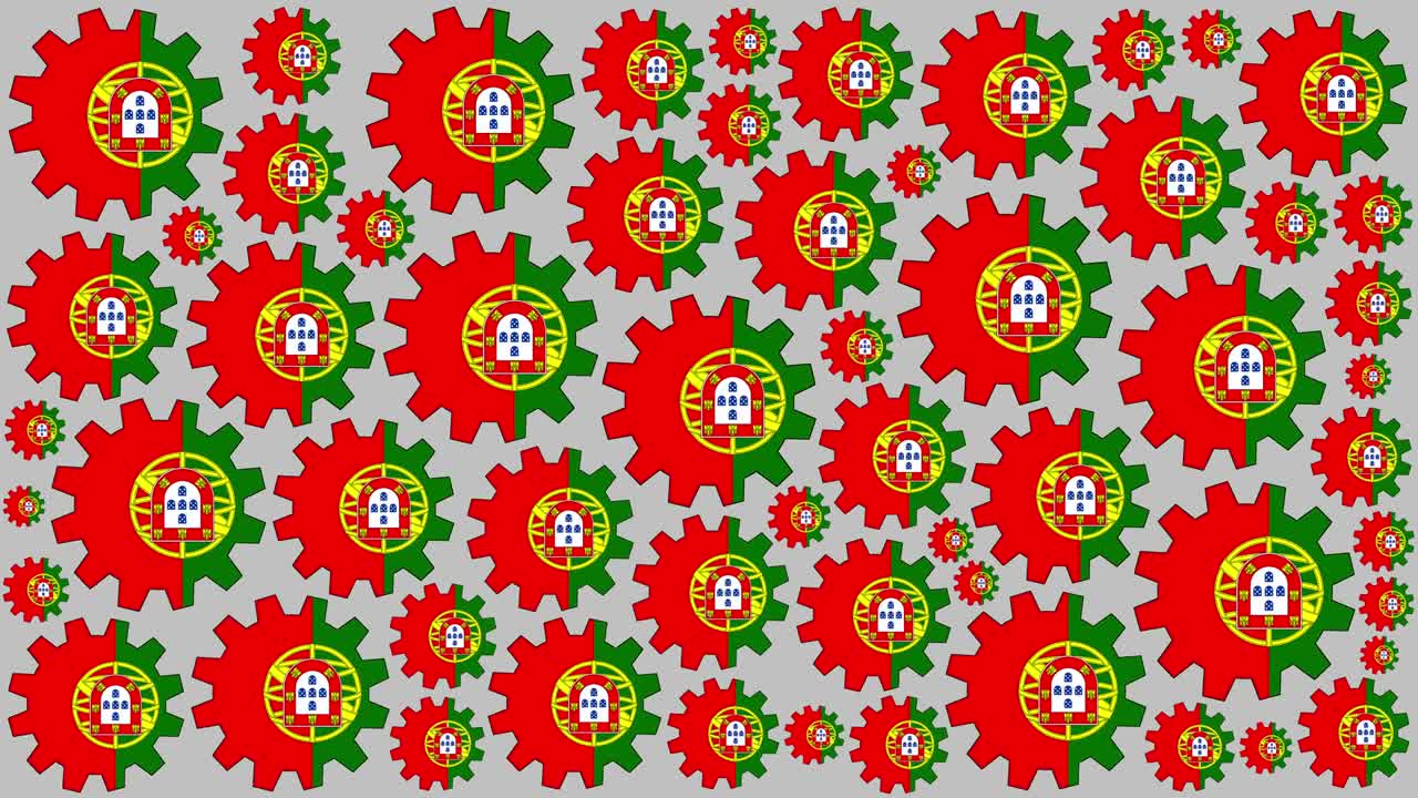 포르투갈 발 기어 스피닝 배경