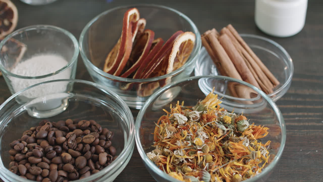 Glass Bowls With Aromatic Spices