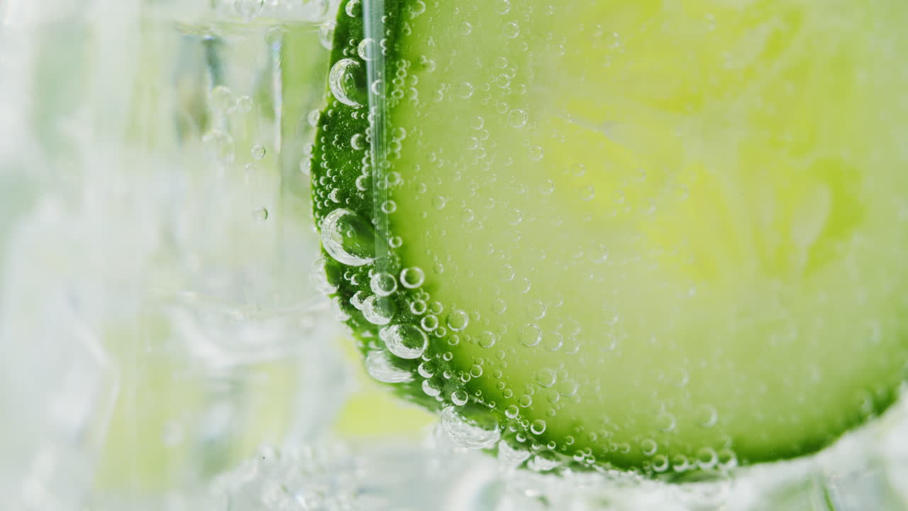 Cucumber Soda Water with Ice