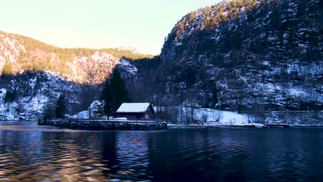 boating-in-the-fjords-surrounding-Bergen,-Norway