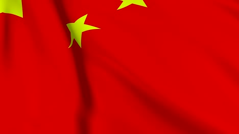 chinese flag in slow motion. the flag develops smoothly in the wind