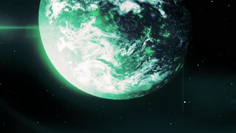 green planet in space