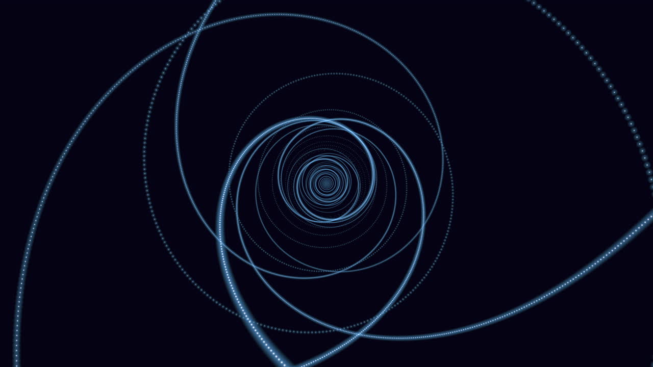 Dynamic blue spiral intriguing circular lines on mysterious background