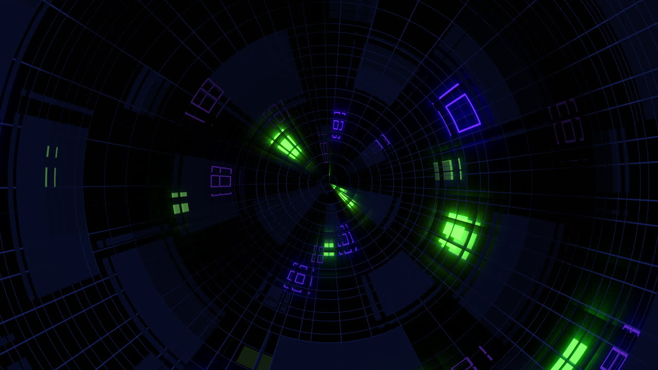 Vibrant 3d spiral of colorful lines on dark background