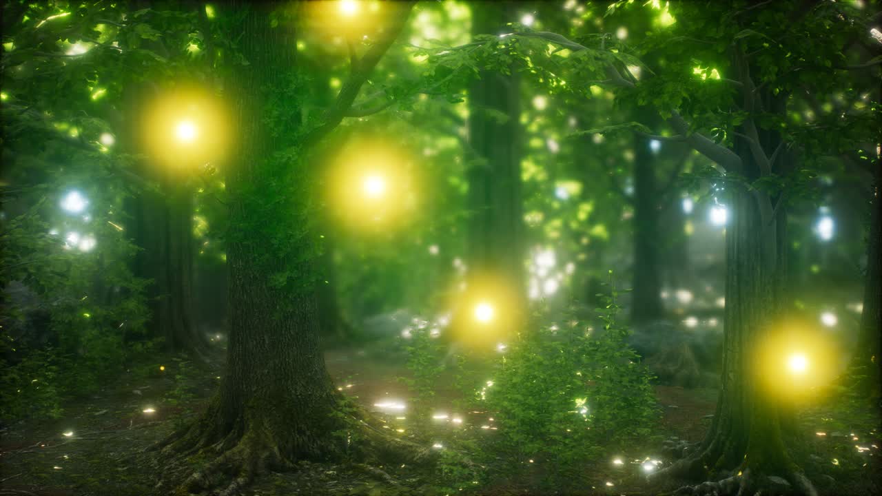 Firefly Flying in the Forest