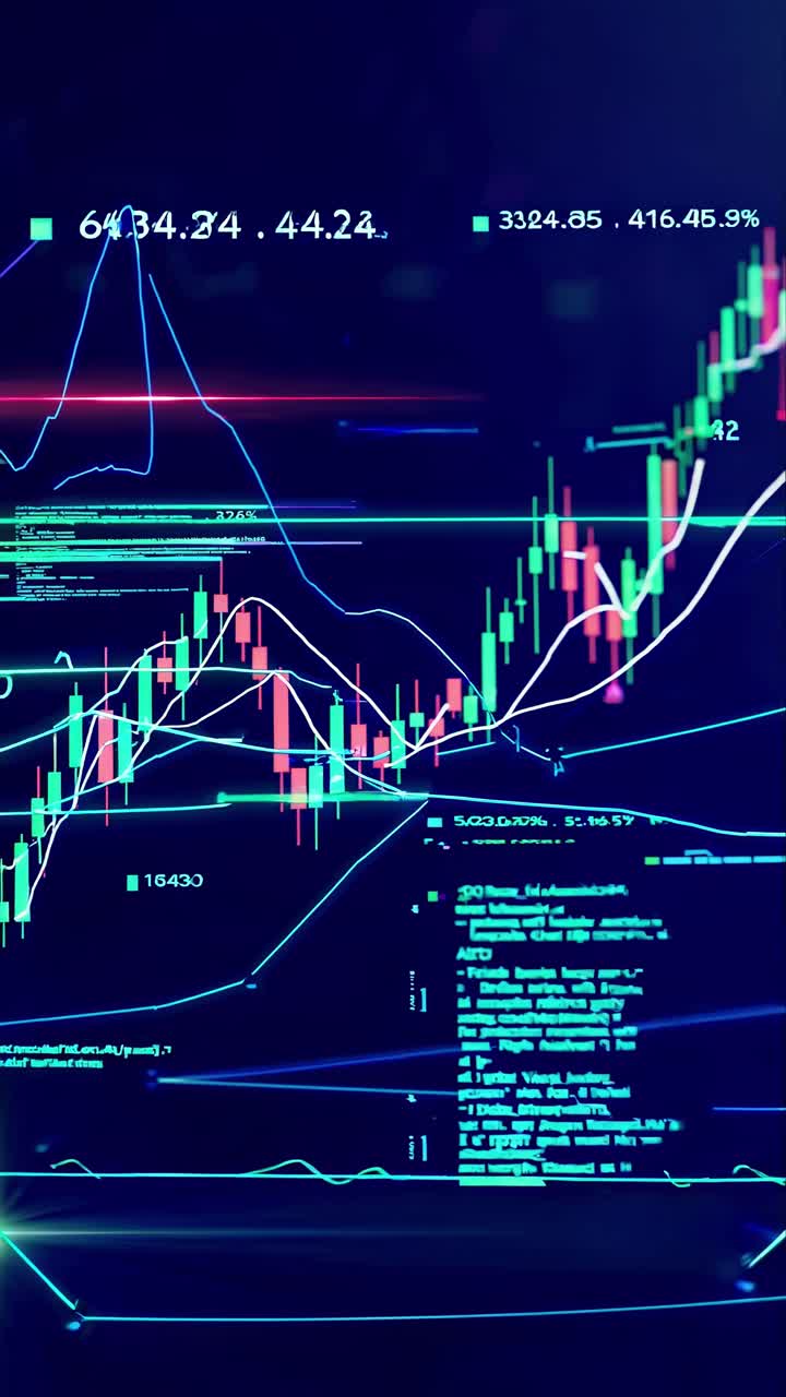Dynamic video concept of financial growth with upward graphs