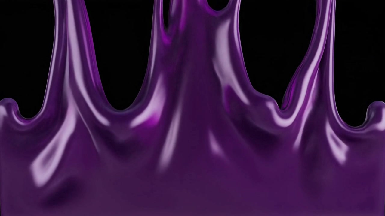 Liquide violet coulant et s'étalant sur fond noir